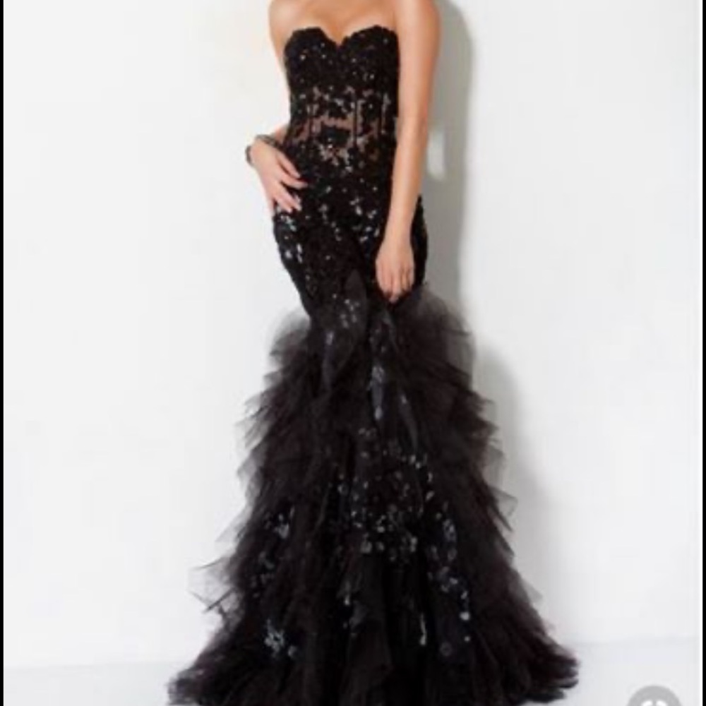 Jovani black lace dress